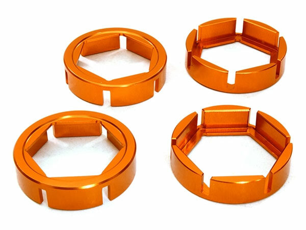 Integy Alum Wheel Hex Outer Reinforcement Ring Set 4 X-Maxx 4X4 C27098ORANGE