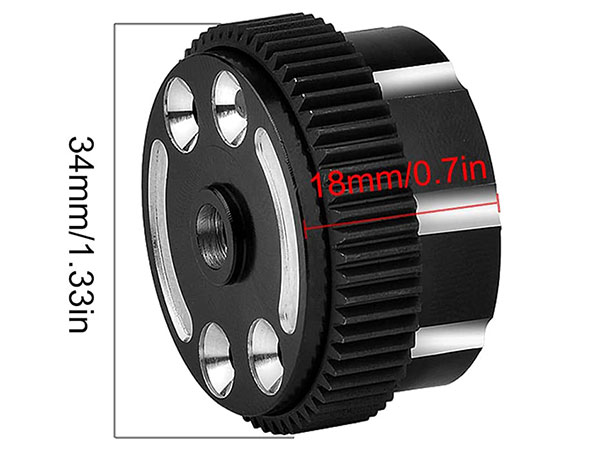 Aluminum Sealed Differential/Diff case with Hardened Steel cog Differential Gear Upgrade Parts Fit for 1/10 Traxxas Slash 2WD Stampede Rustler Bandit Black 